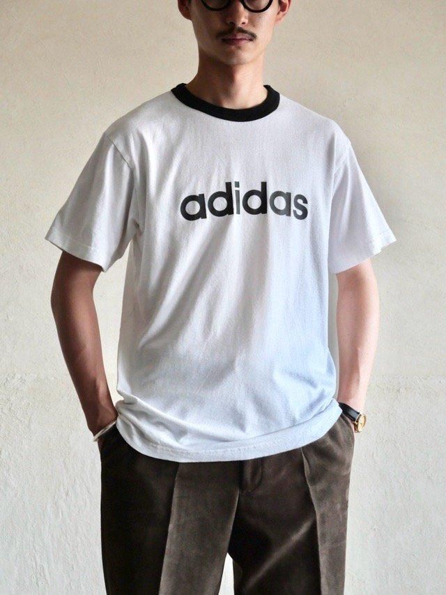 1990~00's adidas Ringer-neck T-shirt
Made in Canada.