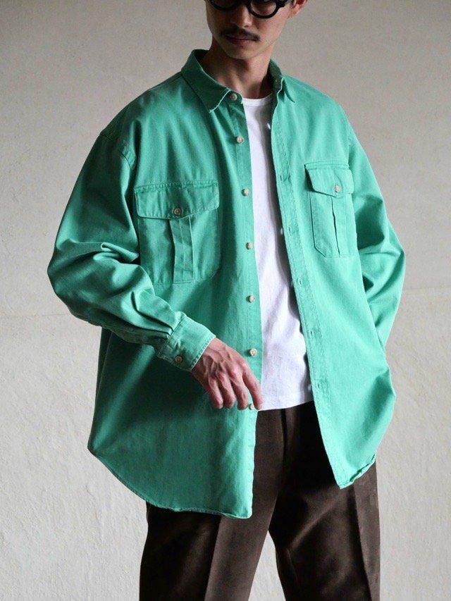 1990's Vintage RALPH LAUREN COUNTRY
Cotton Twill Shirt, Turquoise / Made in USA.