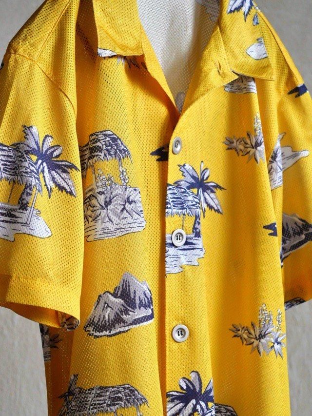 1990~00's FadedGlory Hawaiian Mesh Shirt