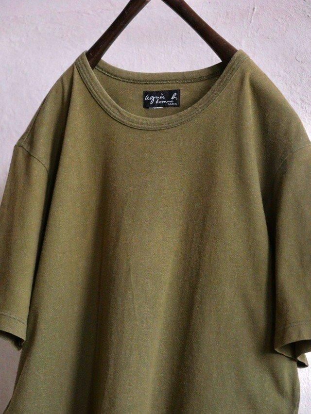 1990~00's agnes b Cotton T-shirt, Fade Green