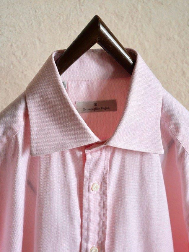 1990~00's ErmenegildoZegna Cotton Shirt, Pink