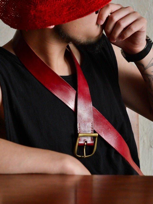 Crimson Leather Belt (Solid Brass Buckle)