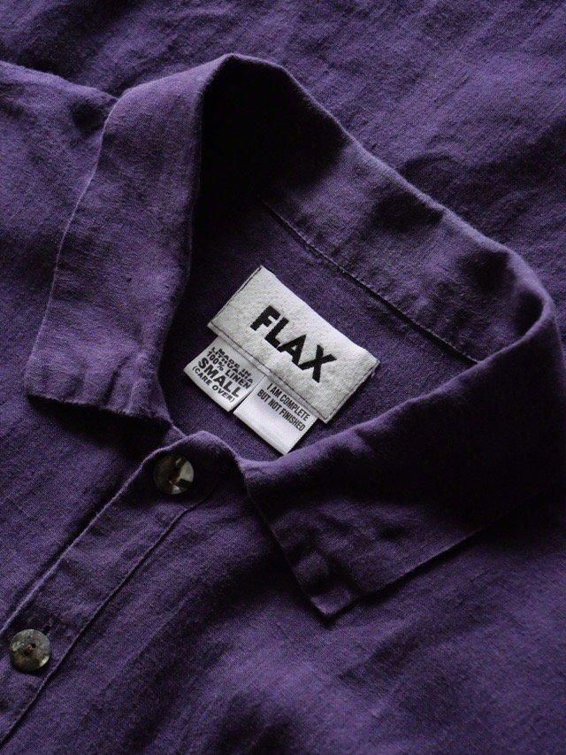 ~00's FLAX 100% Lithuania Linen Shirt, Purple