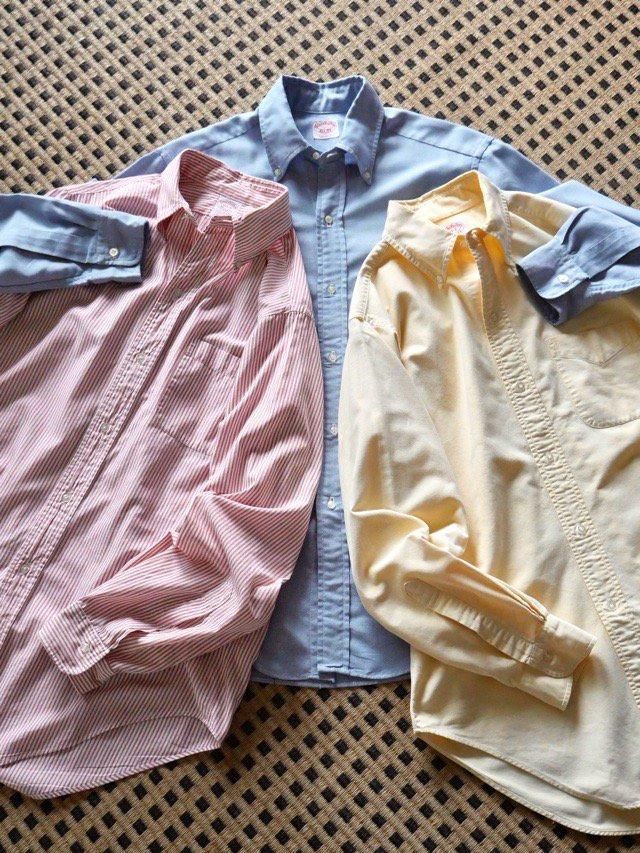 1960~70's Vintage BrooksBrothers
Soft Cotton Oxford Polo-Collar Shirt,Red&White Stripe