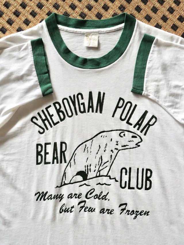 1970~80's Vintage Ringer Printed T-shirt
"SHEBOYGAN POLAR BEAR CLUB"