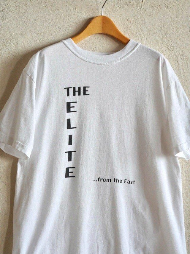 90~00's Vintage Printed T-shirt "THE ELITE"100% Cotton, Made in INDIA.(from Canada)