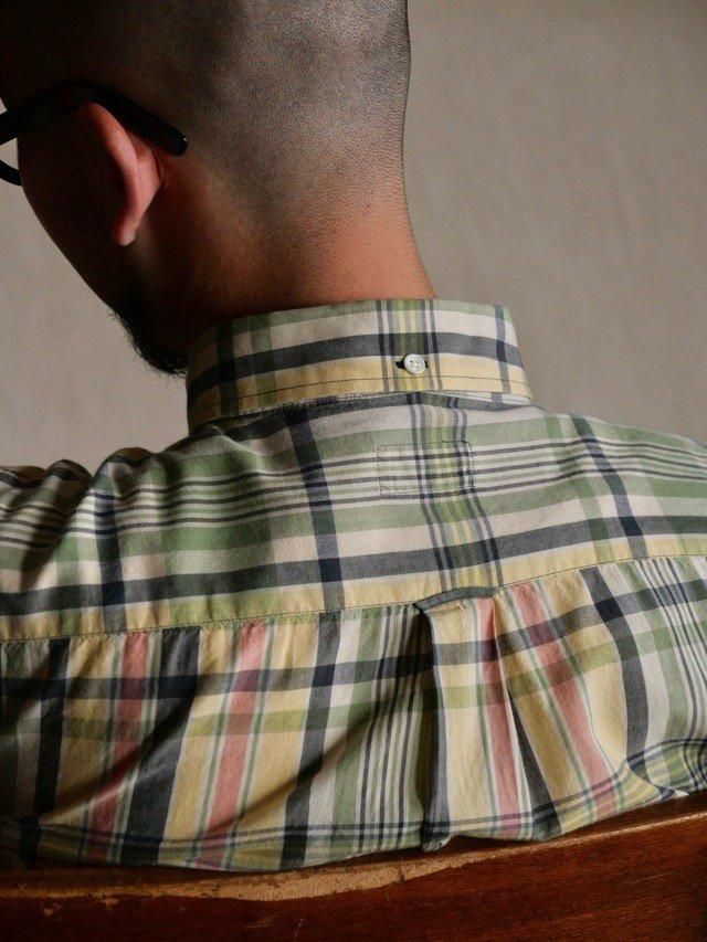 1980's GANT Madras-check 3Pointed B.D.Shirt