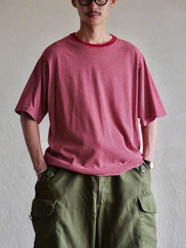 1990's Vintage Border Ringer-neck T-shirt / SIMPLY BASIC, RedWhite