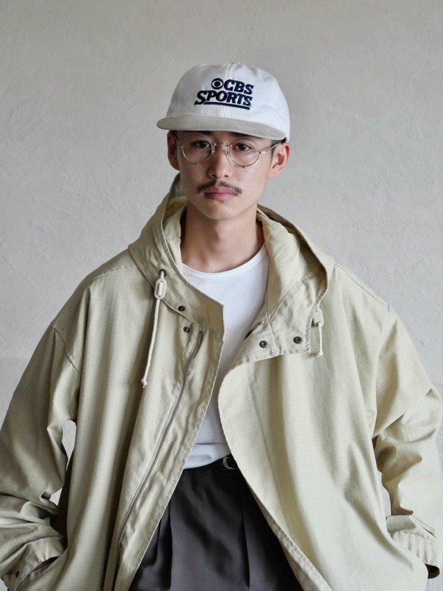 1990's Vintage Leather&Cotton Cap "CBS SPORTS"