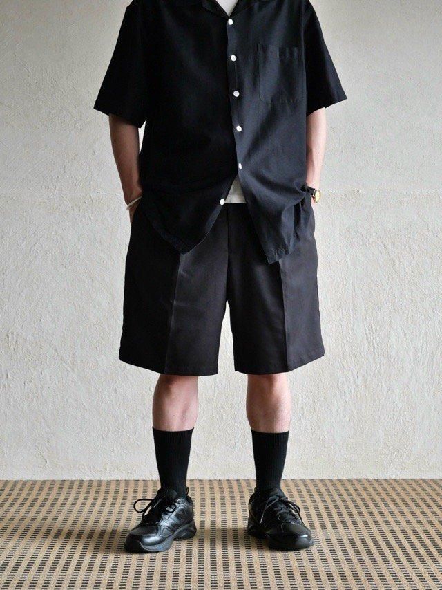 1990~00's "Tommy Cimour " Black Peach-skin Trouser-Shortsw.34