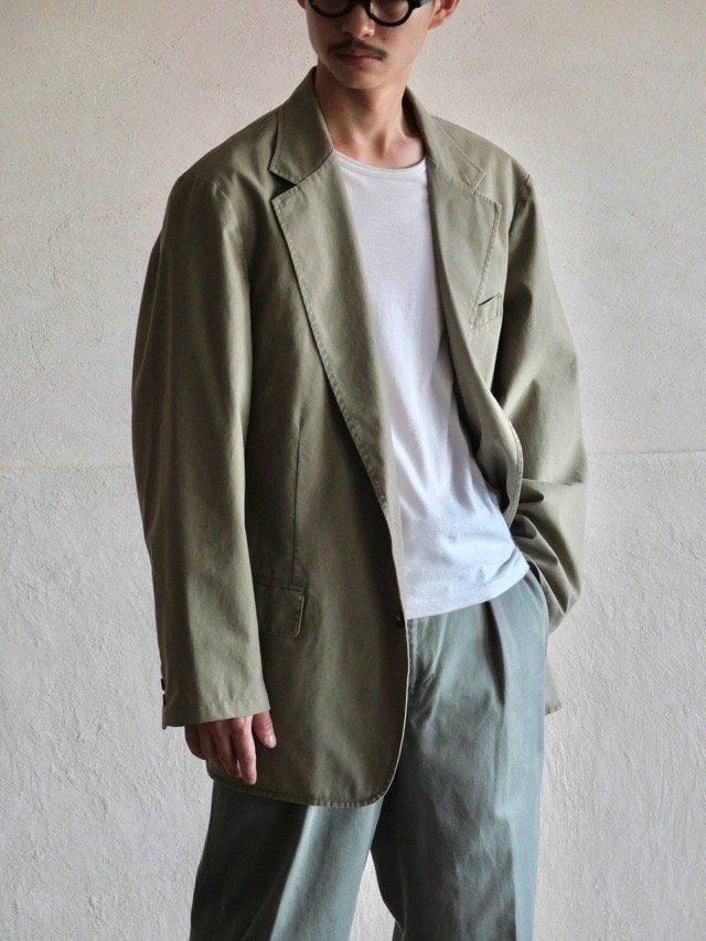 00's~ L.L.Bean 100% Cotton Tailored Jacket, Olive