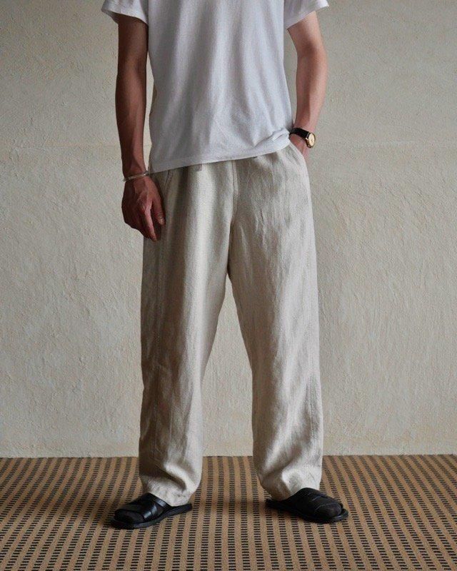 00's ORVIS Linen Easy Trousers, Ivory