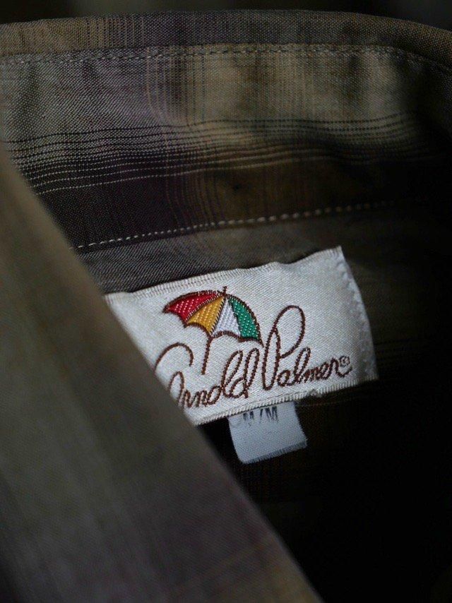 1990's ArnoldPalmer Cotton/Polyester Ombre Check Shirt