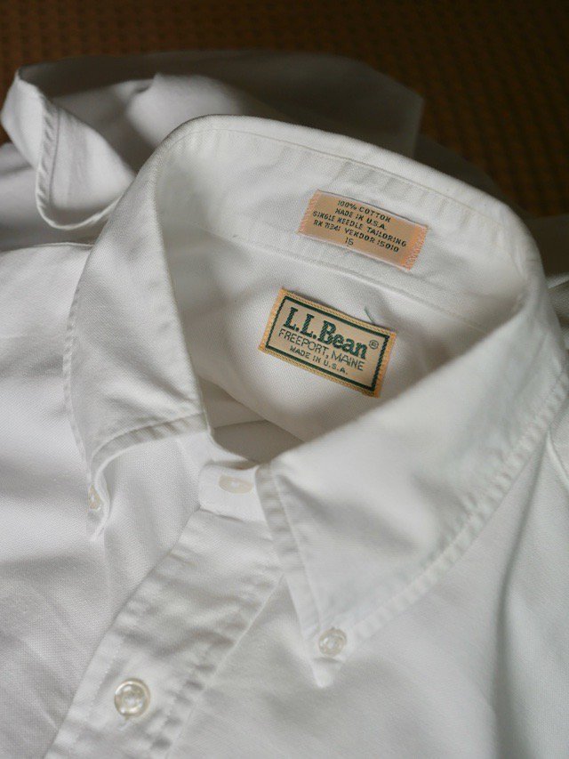 1980's L.L.Bean Cotton B.D. S/S Shirt, Made in USA