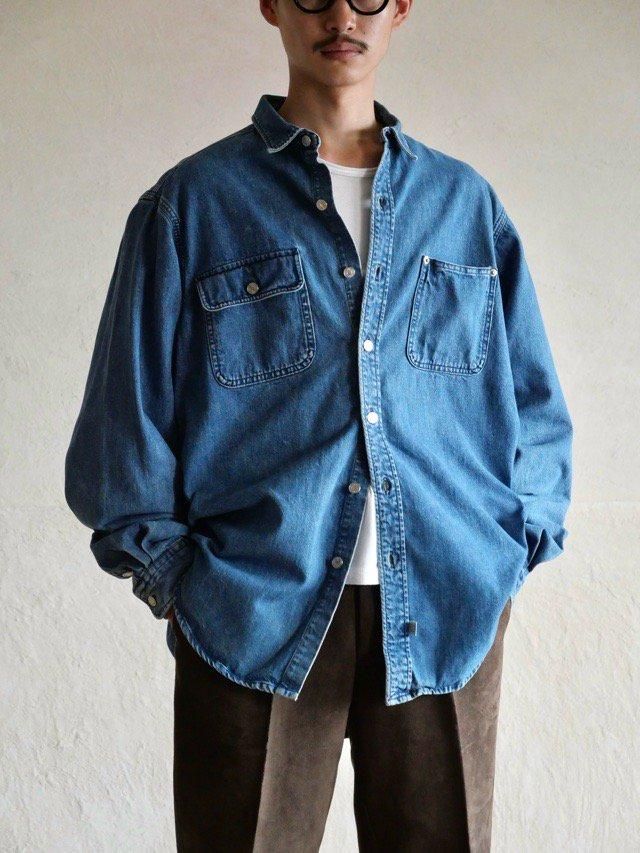 1990's Vintage RalphLauren Coverall-Denim Shirt, Made in USA.