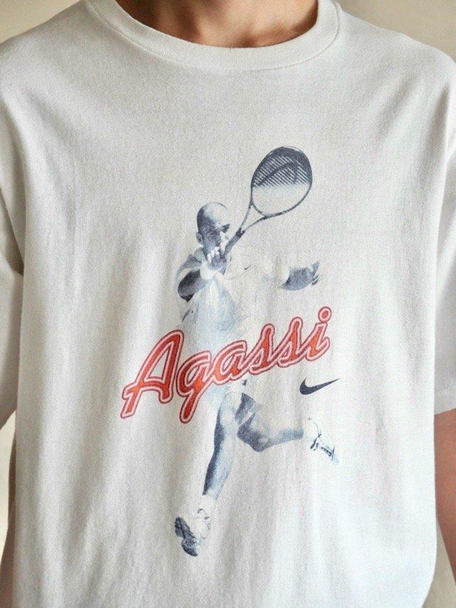 90~00's Vintage NIKE Printed T-shirt "Andre Agassi"