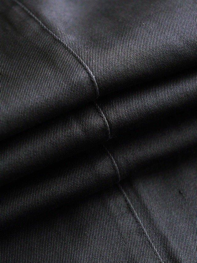 1990~00's Japanese Unknown Label
Shiny-Black Cotton Twill Trousers