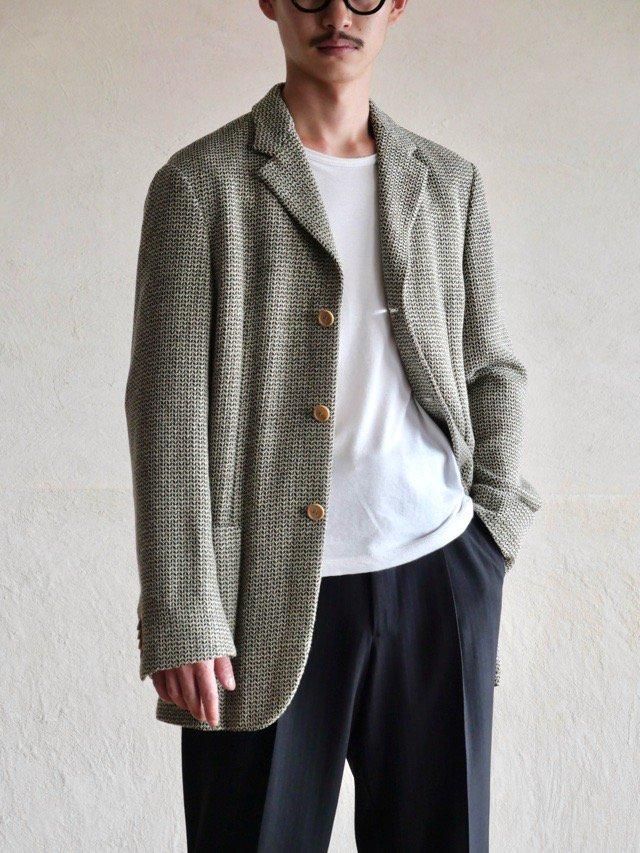 新入荷 00's GIORGIO  Jacket Tweed Soft Summer ARMANI ジャケット・アウター