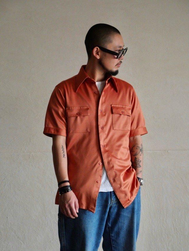 1970's Vintage JCPenney Polyester Shirt, Orange