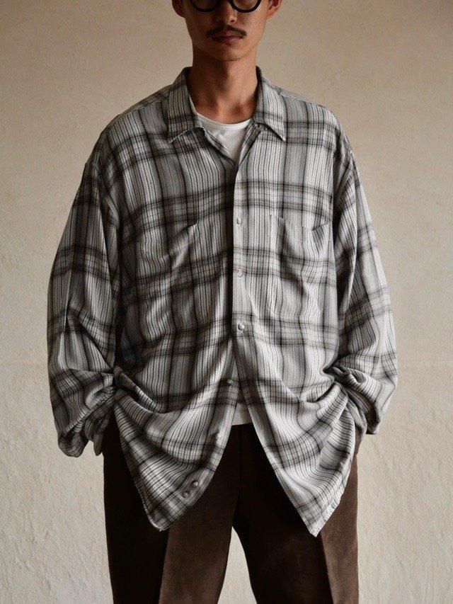 1990's Vintage RE UNION Open-collar Rayon Shirt