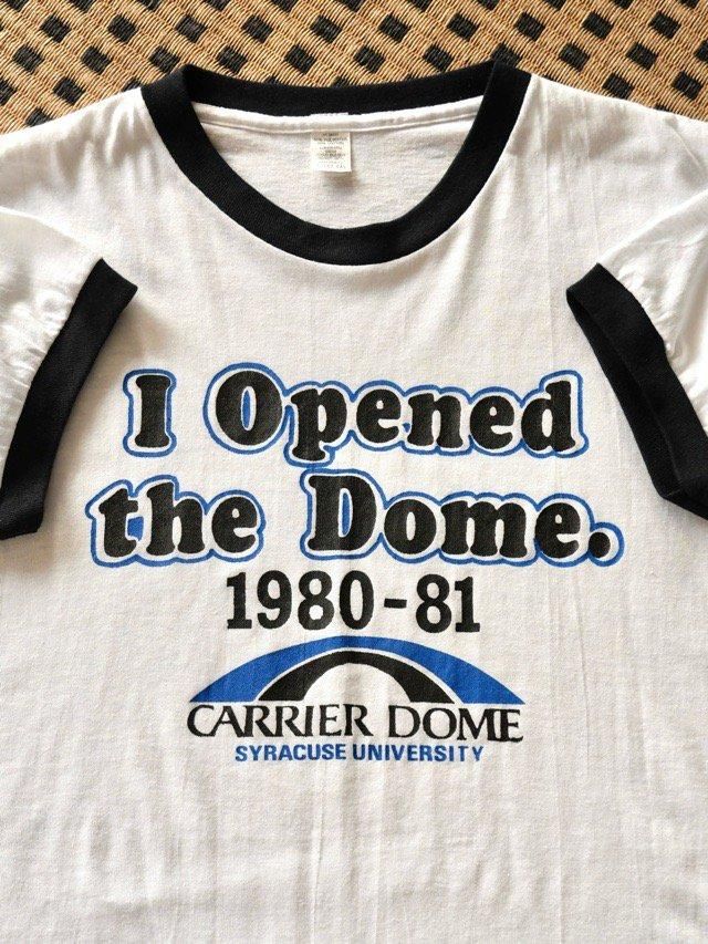 1981's Vintage Printed Ringer T-shirt "I OPENED THE DOME" / Made in USA.