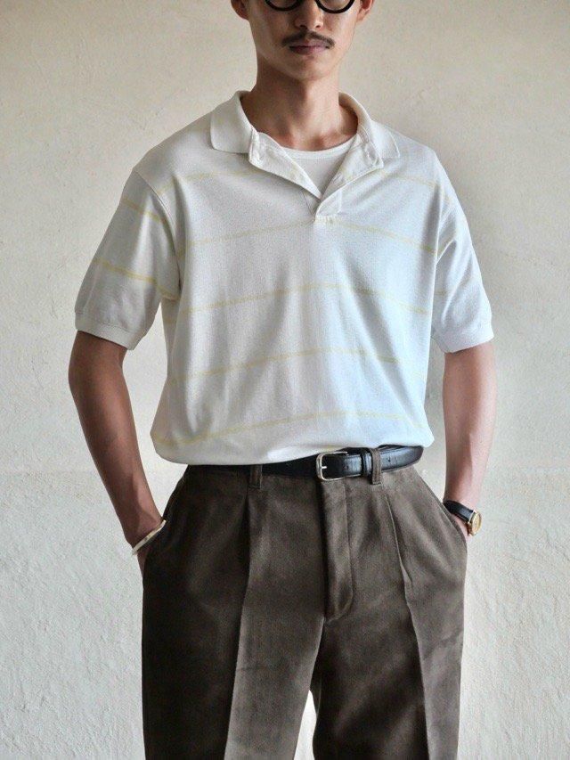 1980's Vintage EddieBauer Border Polo Shirt, 100% Cotton / Made in USA.