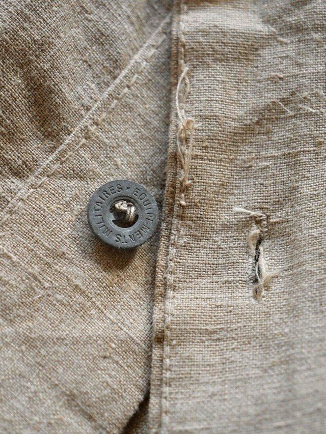 1930's Vintage French Military BOURGERON Linen Jacket 1930's Vintage French Military BOURGERON Linen Jacket