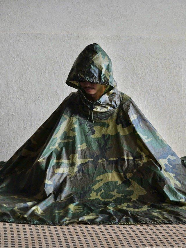 04's U.S.ARMY Vintage Wet-weather Coated Nylon Ripstop Cape