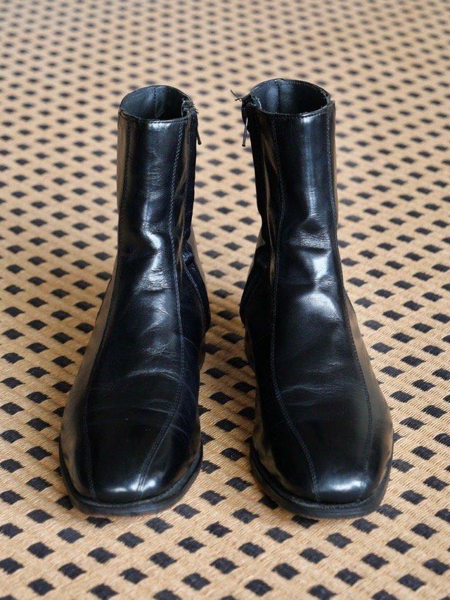 FLOSHEIM Side Zip-up Leather Boots, Black