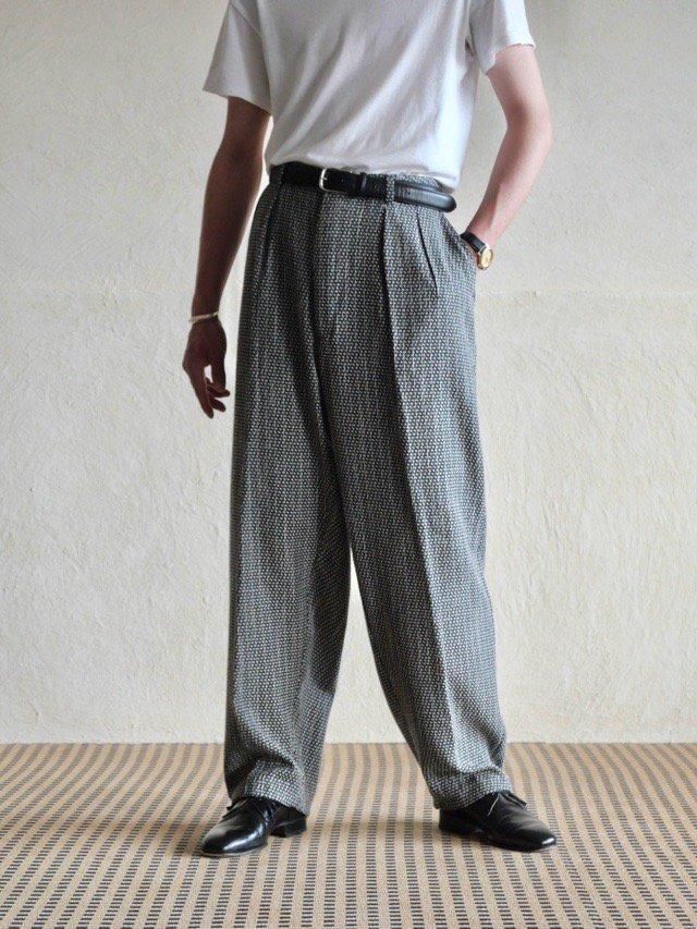 1980's Vintage Summer Tweed Trousers Made/Tailored in USA.