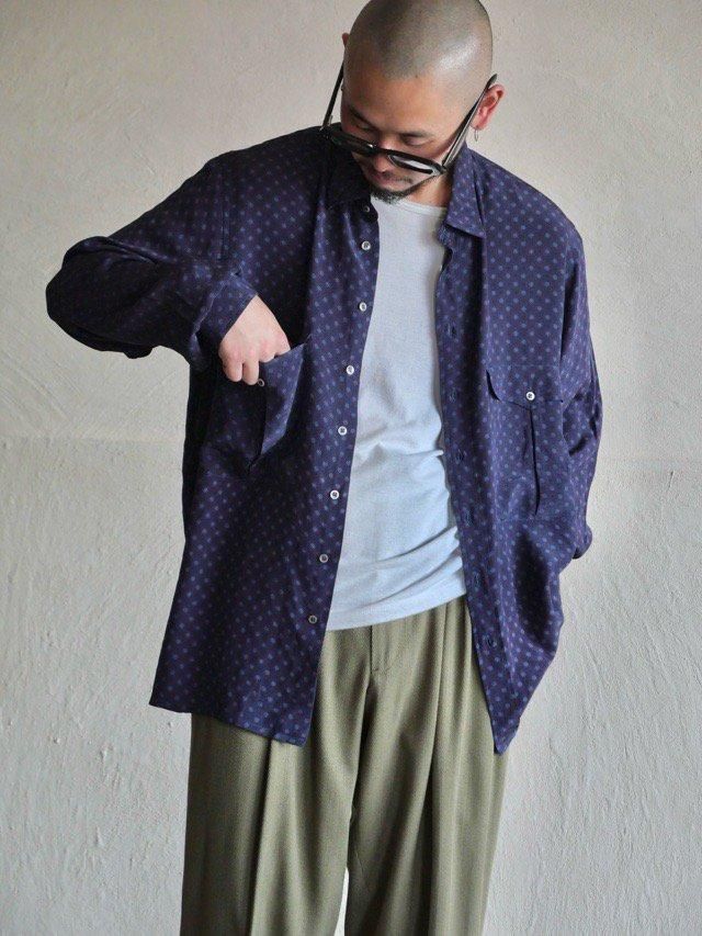 1980's Vintage Printed 100% Silk Shirt, Made in Italy.