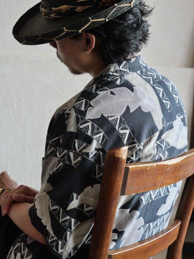 1990~00's Silk Aloha Shirt Black
