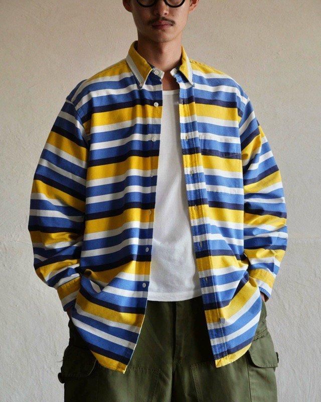 1990~00's Vintage RalphLauren Cotton Border Shirt