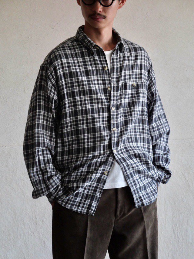 1990's "Serge Saint Yves" Cotton B.D. Check Shirt