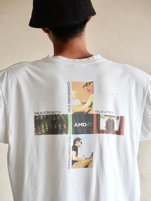 Early00's "AMD" Corporation Printed T-shirt, White