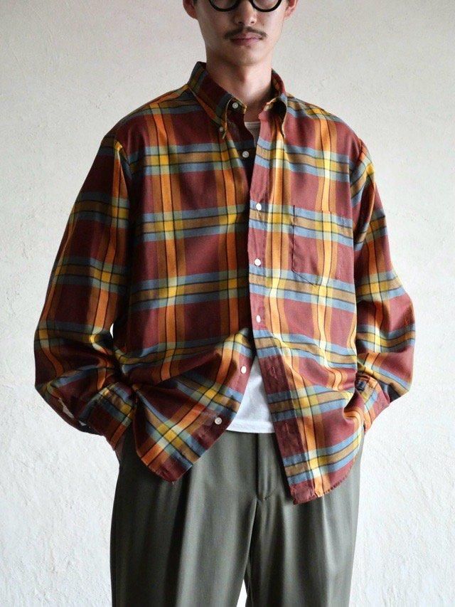 1960's Vintage Towncraft B.D. Check Shirt, Brown