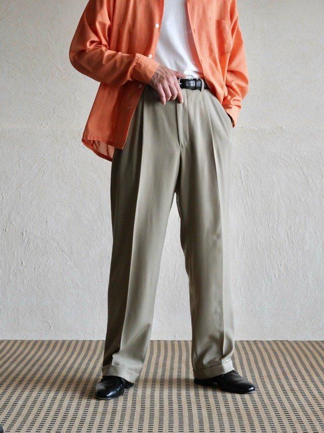1990~00's BrooksBrothers Wool Gabardine Trousers, Beige