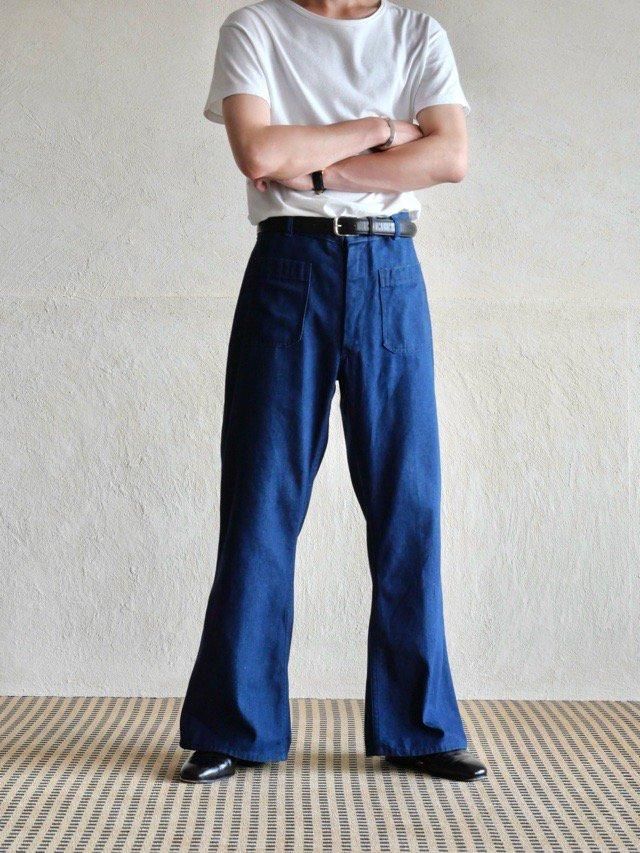 1990's Vintage U.S.NAVY Denim Sailor Pants