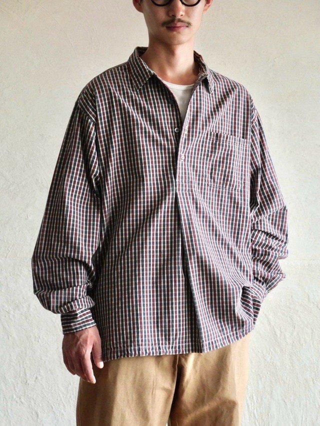 1990~00's RalphLauren "CLARENCE SPORT" Pullover Cotton Check Shirt