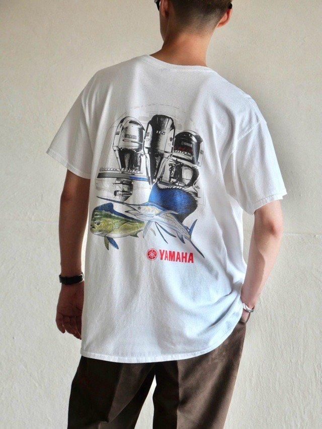 YAMAHA "Moterboat&Fish" Printed T-shirt