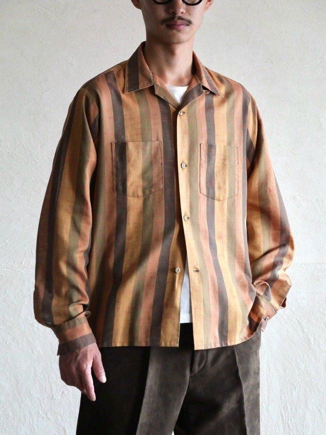 1960's Vintage VAN HEUSEN Nep Cotton Stripe Shirt