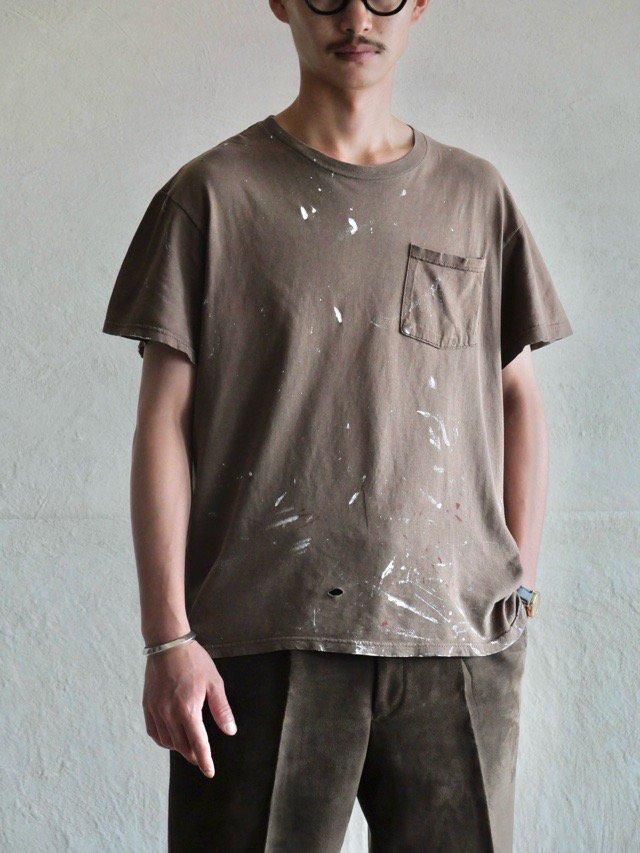 00's F.O.T.L. Painted Pocket T-shirt, Brown