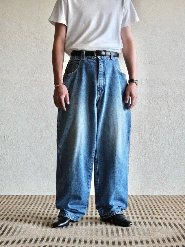 00's DTEK Wide-leg Carpenter Design Denim Pants