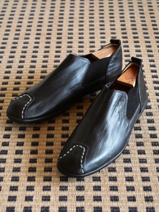 "FASHION" Leather Slip-on Shoes, Black