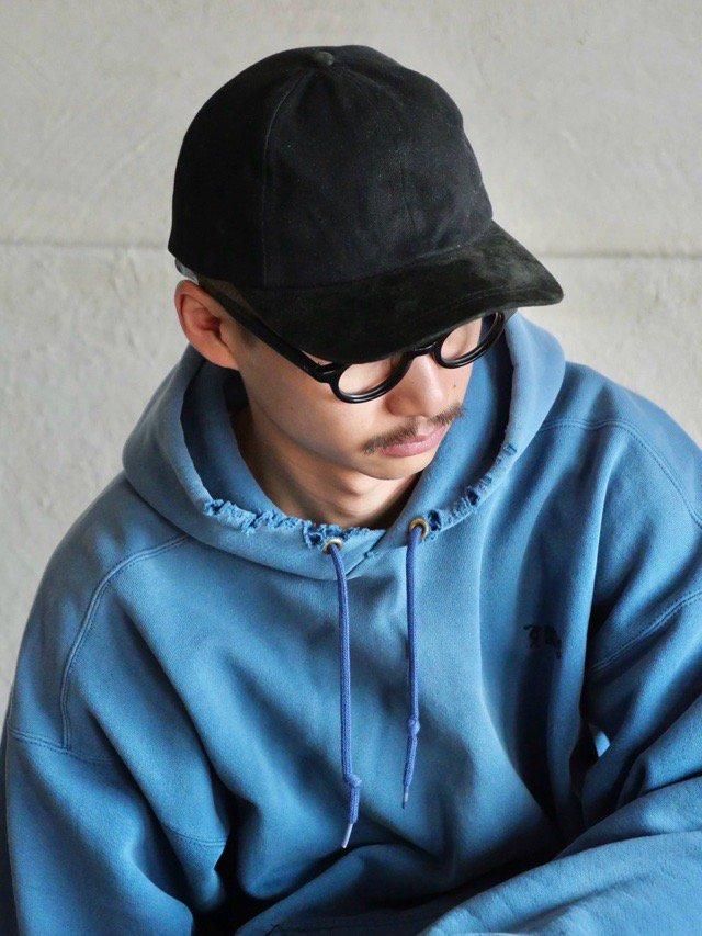 ~00's A.J.M. Body Leather&Twill Cap, Black