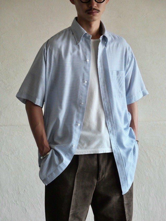 ~1970's Vintage BrooksBrothers S/S Polo-collar Check Shirt, Made in USA.