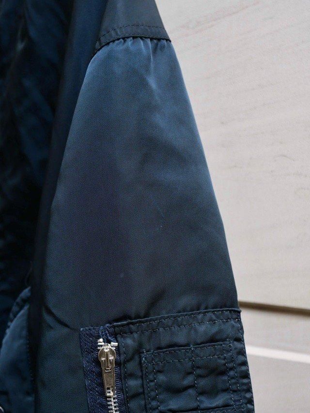 1990's ZEPEL MA-1 type Nylon Blouson, Navy/Orange - Vintage & Archive