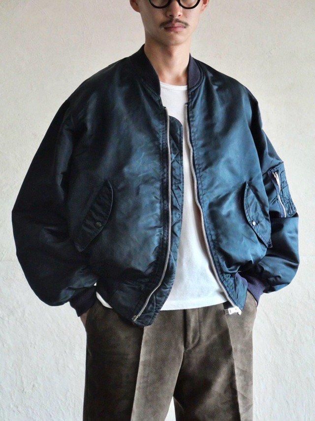 1990's ZEPEL MA-1 type Nylon Blouson, Navy/Orange