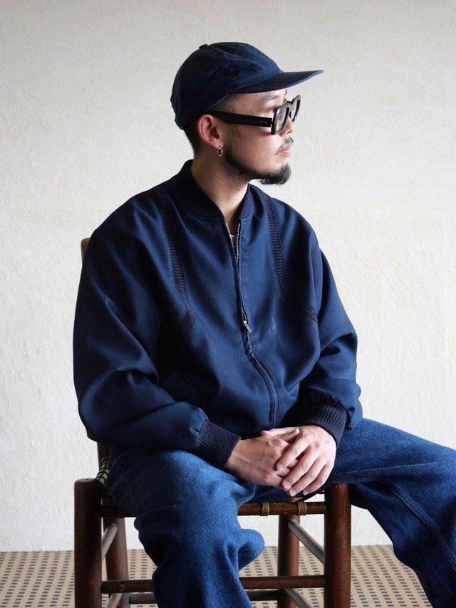 1980's Rib-switching Design Blouson "Navy"