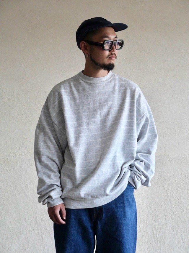 1990's Vintage Sweat "Gray / Border", Made in USA